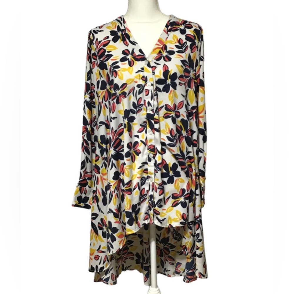 Jessica London Floral Blouse - Multicolor